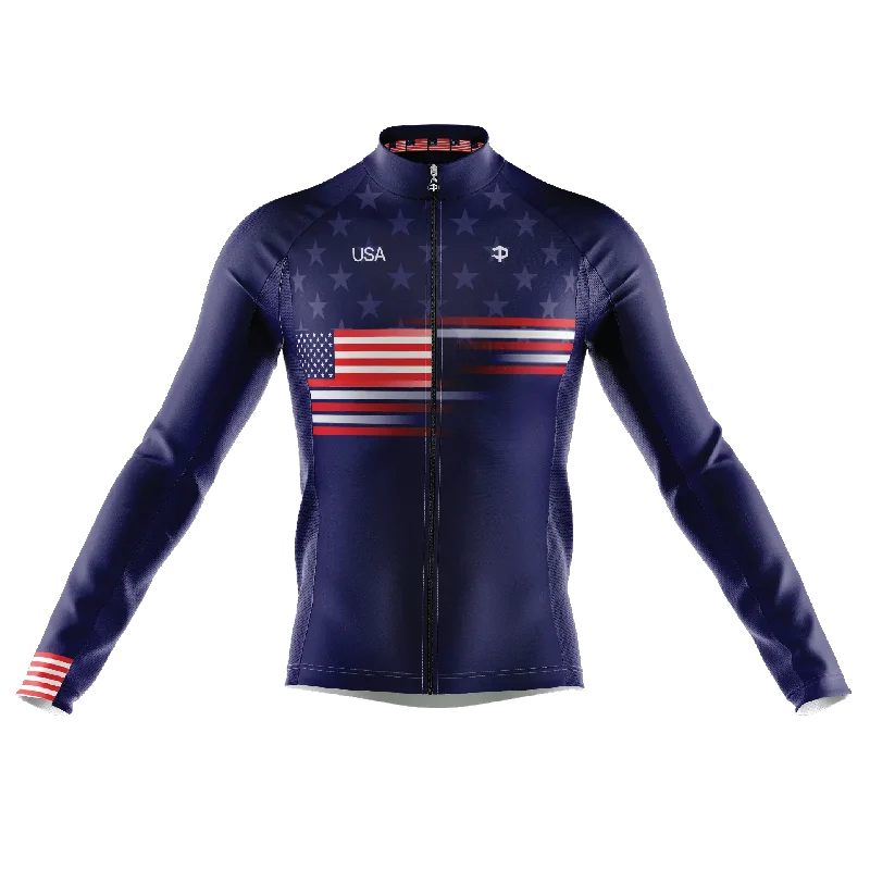 Flash Deals fashion gym hoodieUnited States Long Sleeve Cycling Jersey