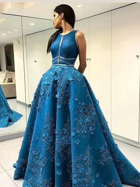 Major Savings Open Back Prom Dresses Scoop A Line Beautiful Lace Prom Dress Long Evening Dress JKL1272