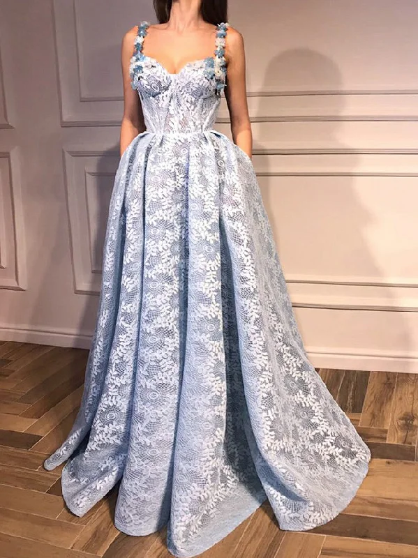 Reduced Prices Beautiful Prom Dresses Lace A-line Floor-length Long Prom Dress JKL1039