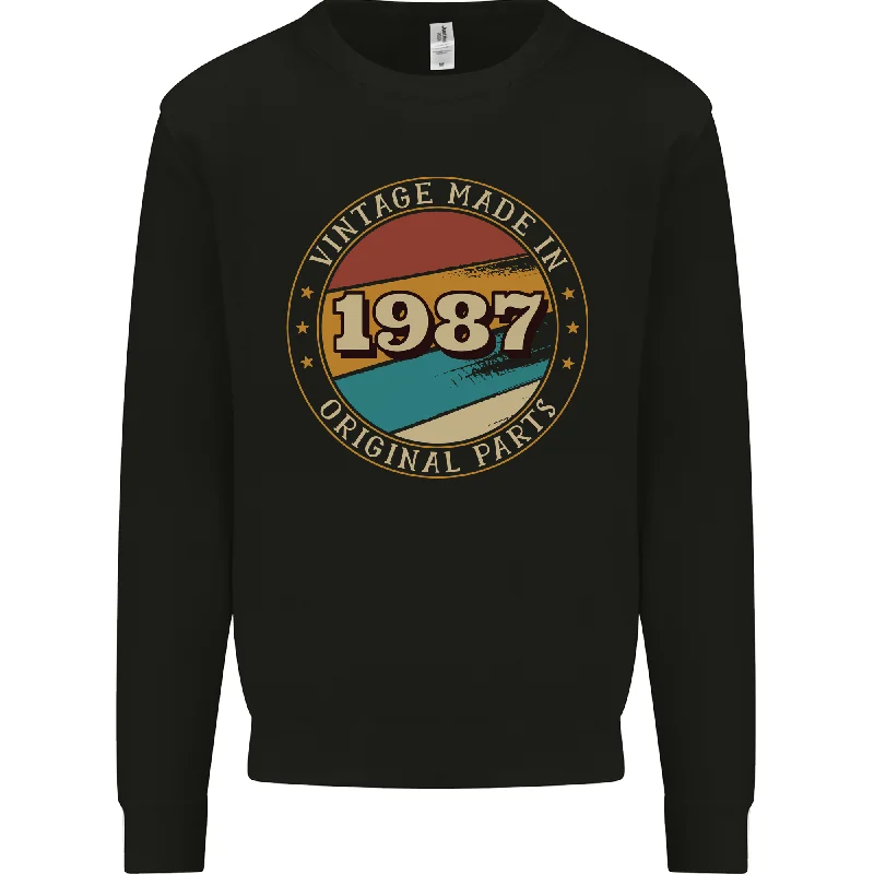 fitness lifestyle hoodie37th Birthday  Vintage Made In 1987 Mens Sweatshirt Jumper