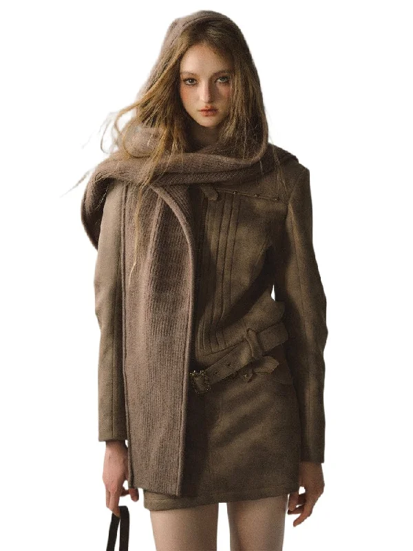 Buy More, Save More contemporary trench coatSuede Moto Jacket & Skirt Set