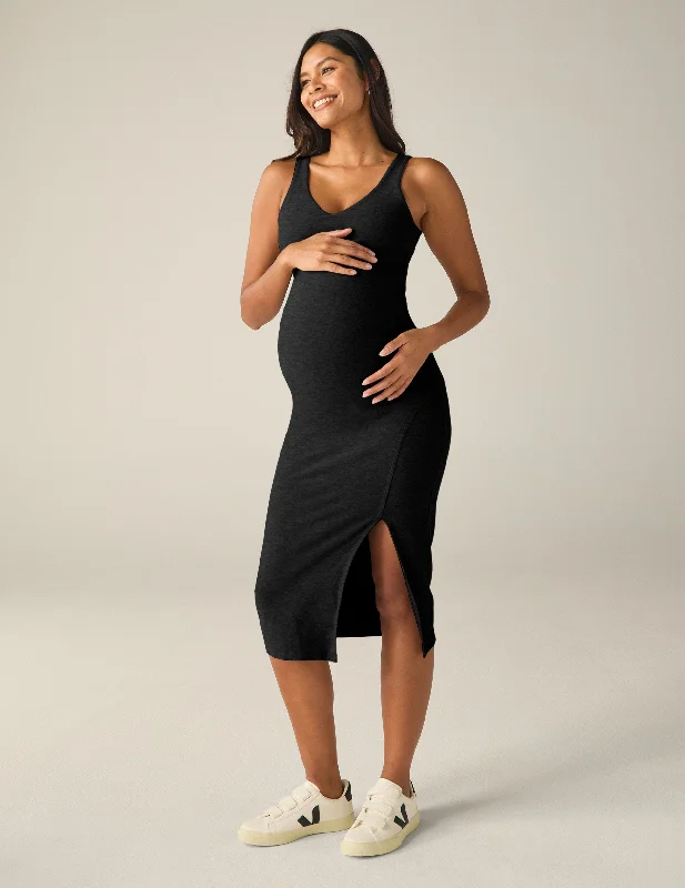 Instant Savings puff sleeve dressSpacedye Inspire Maternity Midi Dress