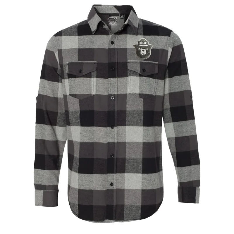 Deep Discounts stylish athletic hoodieSmokey Bear Patch Flannel (Unisex)