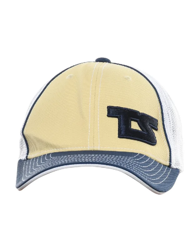 Final Sale functional coatWhite, Navy & Pale Yellow Contrast Cap - XS