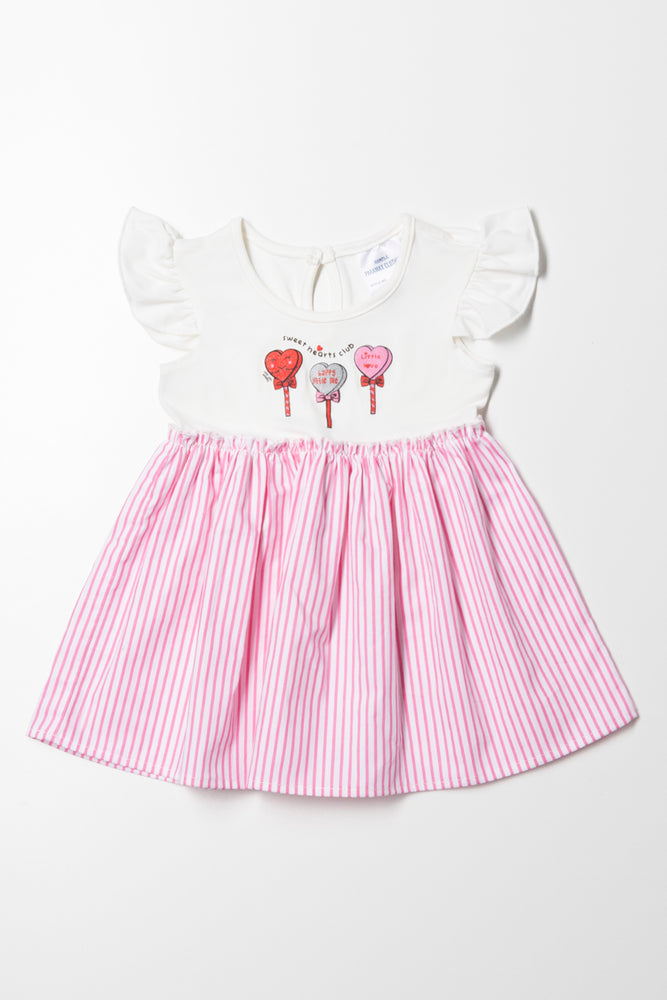 Deep Discounts fitted dressStripe Dress White