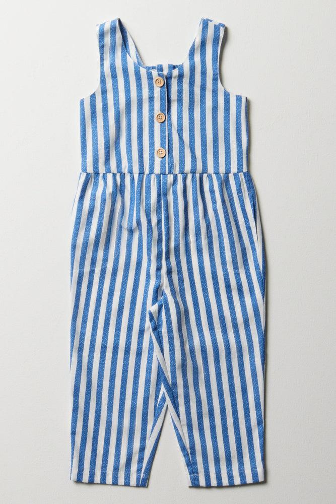 Clearance Event stylish party dressStripe Jumpsuit Blue