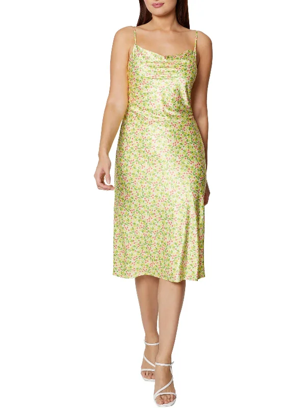 Overstock Sale elegant shift dressWomens Floral Sleeveless Midi Dress