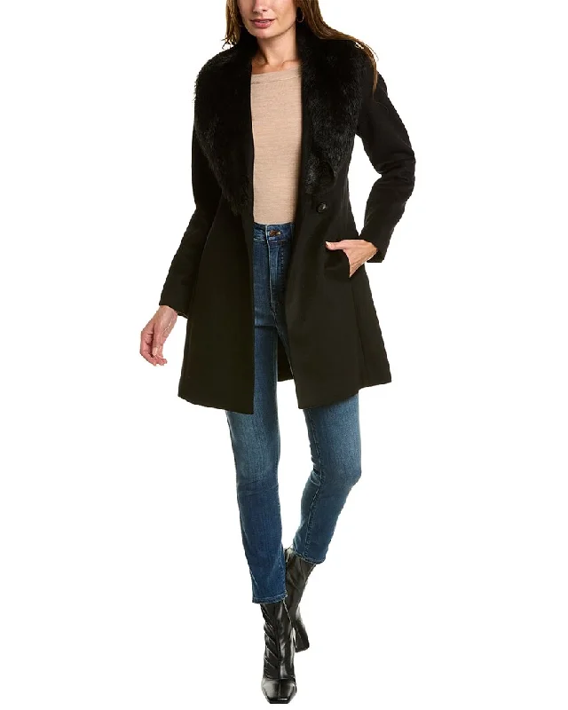 stylish jacketSofiacashmere Toscana Shawl Collar Wool-Blend Coat