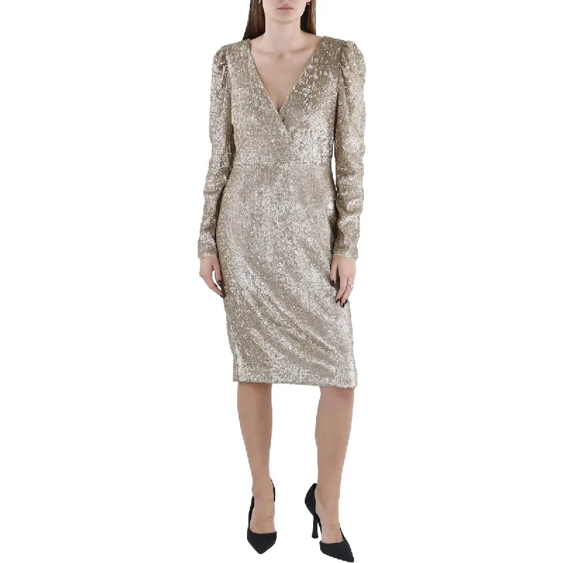 winter dressDonna Karan Womens Surplice Knee-Length Cocktail And Party Dress