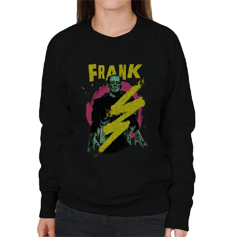 long-sleeve athletic hoodieFrankenstein Frank Electric Shock Women's Sweatshirt