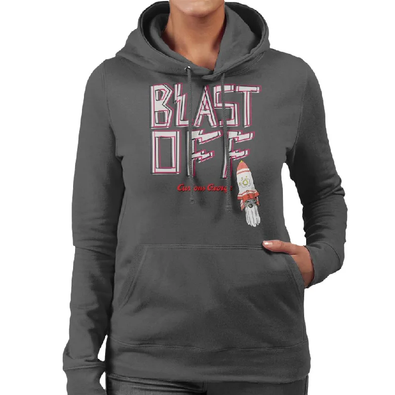 warm hoodieCurious George Blast Off Rocket Women's Hooded Sweatshirt