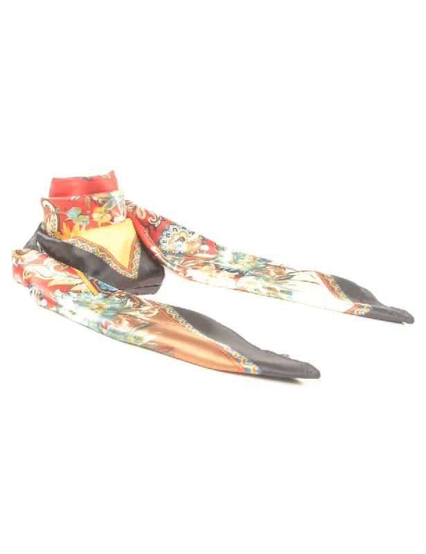 Deal of the Day warm trench coatRed Floral Head Scarf - M