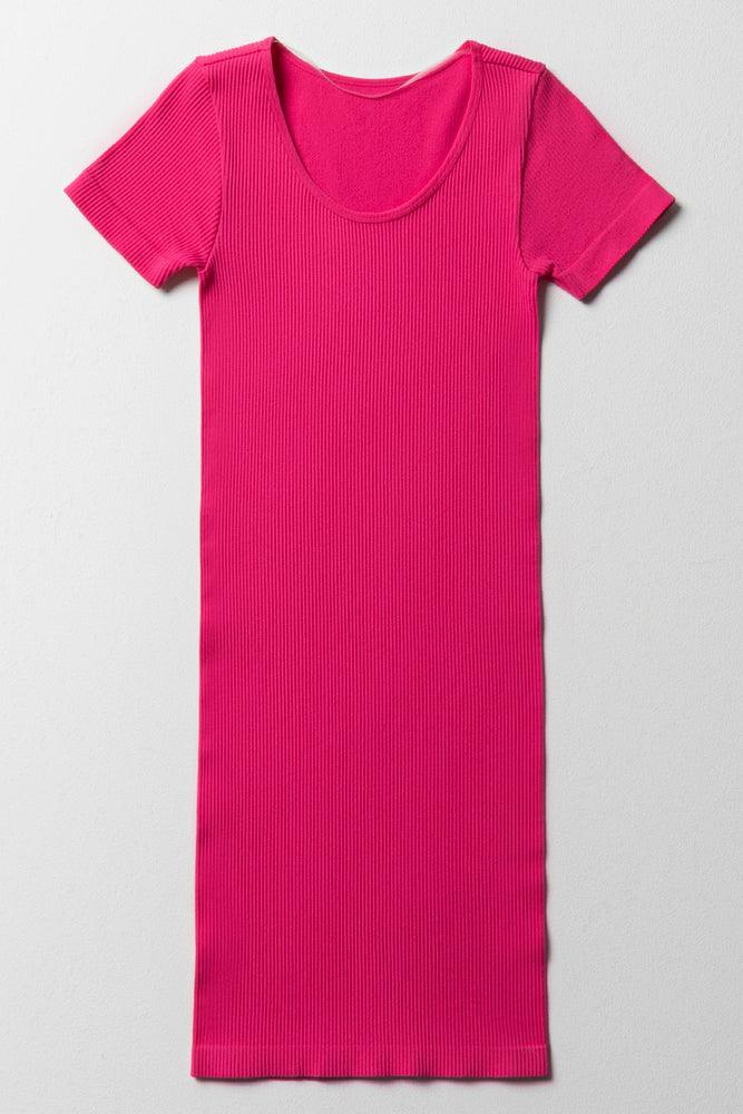 Act Now romantic dressSeamless Short Sleeve Dress Pink