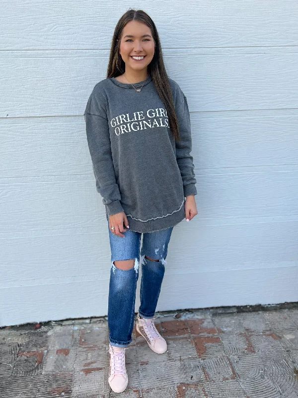 trendy jacketGirlie Girl Originals Logo Sweatshirt Heather Grey