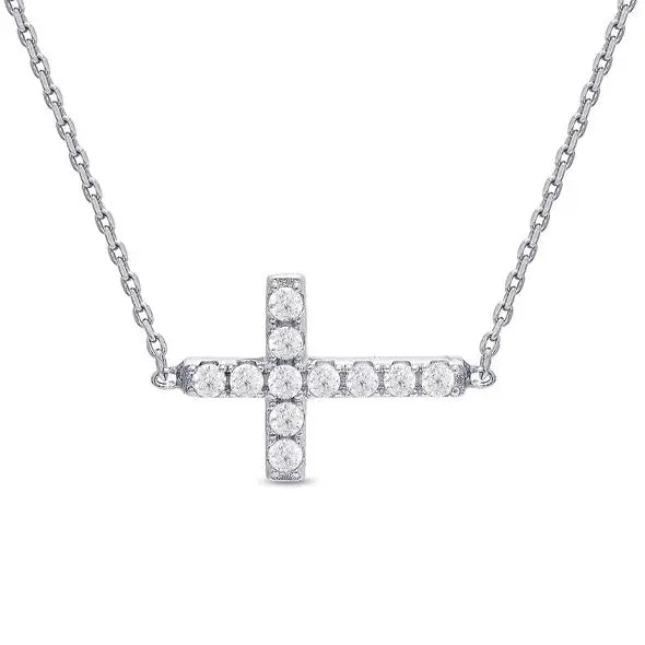 denim dressLily Nily Sideways Cross CZ Necklace