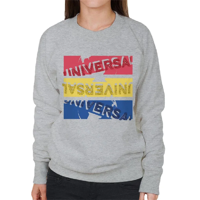 luxe gym hoodieUniversal Pictures Red Yellow Blue Logo Women's Sweatshirt