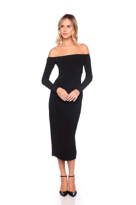 Special Savings lace dressmatte jersey off shoulder long sleeve dress