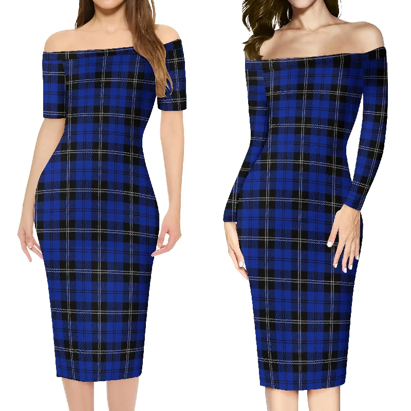 Great Deals Swan Tartan Off Shoulder Lady Dress