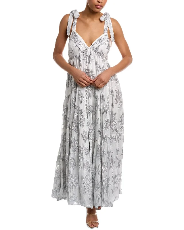 Fantastic Offers elegant maxi dressRococo Sand Metallic Tiered Maxi Dress