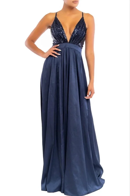 flowy dressNavy Sequin Maxi Dress