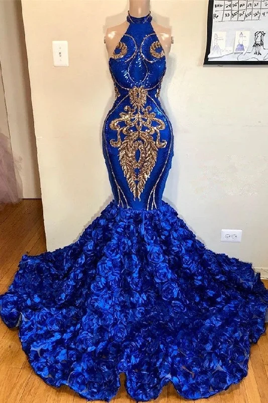 Savings Alert New Arrival Royal Blue Halter Mermaid Prom Dresses Gorgeous Sleeveless Flowers Long Evening Gowns Savings Alert New Arrival Royal Blue Halter Mermaid Prom Dresses Gorgeous Sleeveless Flowers Long Evening Gowns
