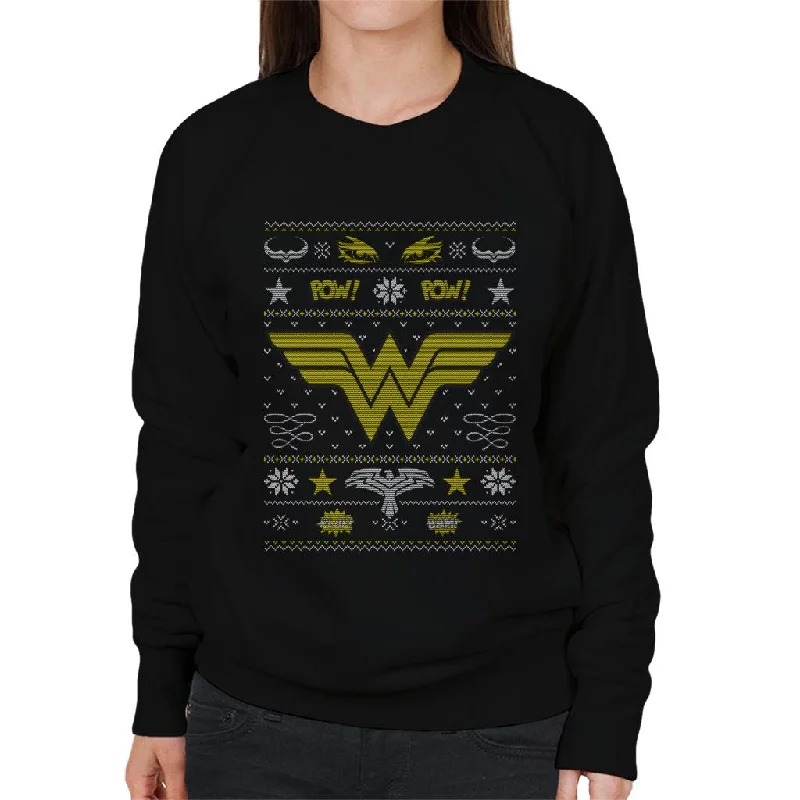 cool workout sweatshirtWonder Woman Christmas Pow Pow Women's Sweatshirt