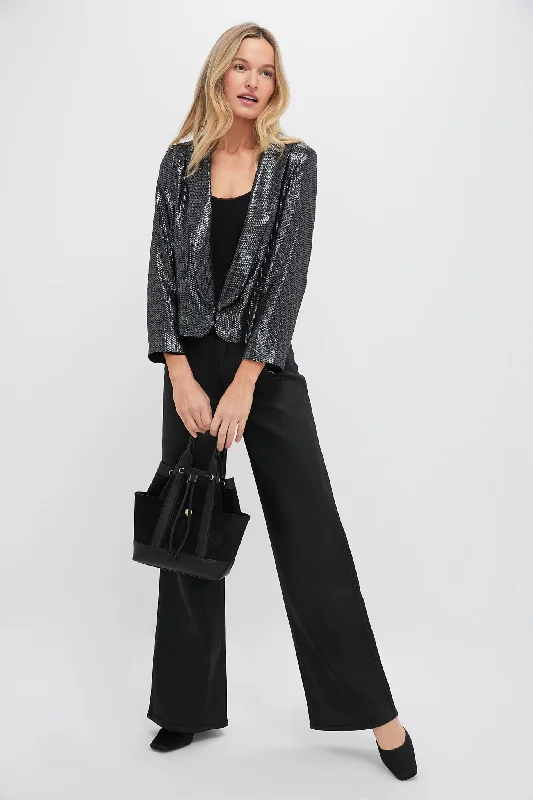 Can't Miss lightweight outerwearGunmetal Sequin Cropped Zana Jacket