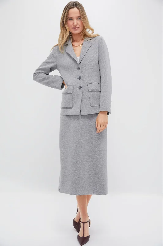 Price Reduction trendy bomber coatGray Herringbone Jeanne Jacket