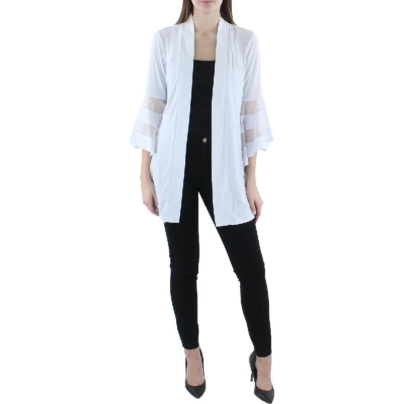 sleek jacketWomens Knit Mesh Inset Duster Blazer