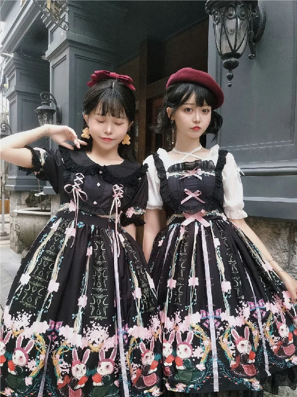 Discount Deals spaghetti strap dressNiu Niu~Picnic bunny girl~Plus Size Lolita JSK Dress Short Sleeve OP