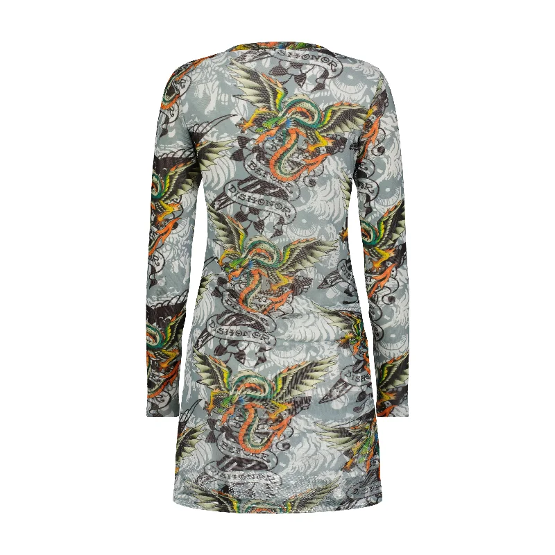 Massive Deals casual shift dressDragon Wings Mesh Dress