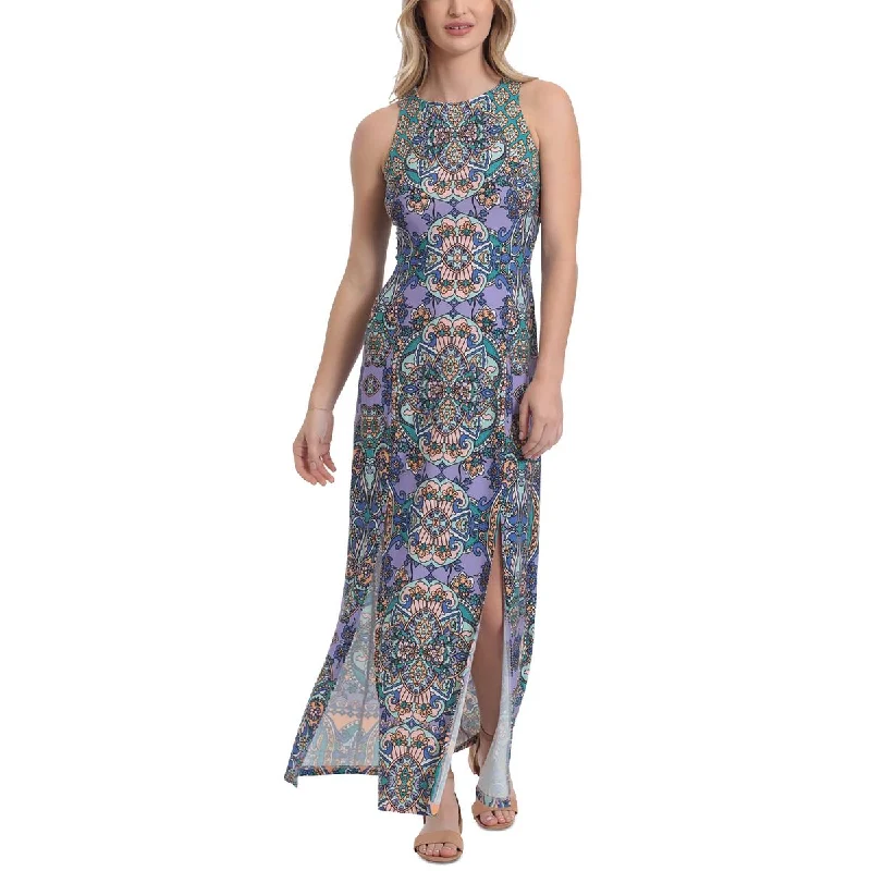 wrap-around dressLondon Times Womens Sleeveless Paisley Maxi Dress