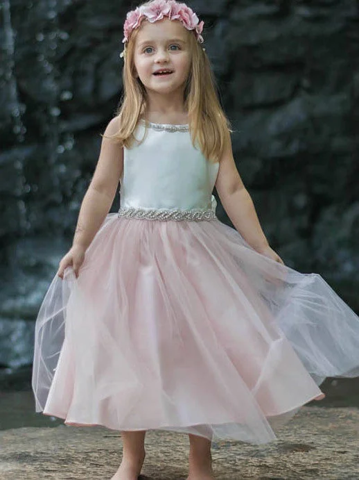 Act Now Flower Girl Dresses Bowknot Sashes/Ribbons Belt Satin and Tulle JKF017