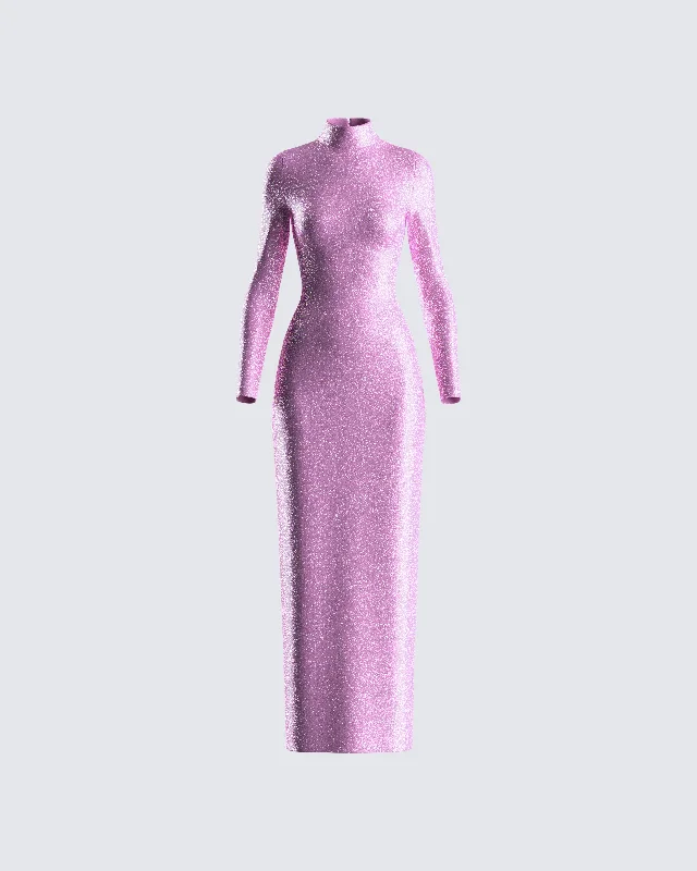 Price Cut wrap dressSy Pink Shimmer Knit Maxi Dress
