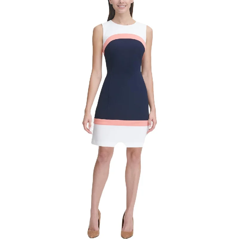 casual evening dressTommy Hilfiger Womens Colorblock A-Line Sheath Dress