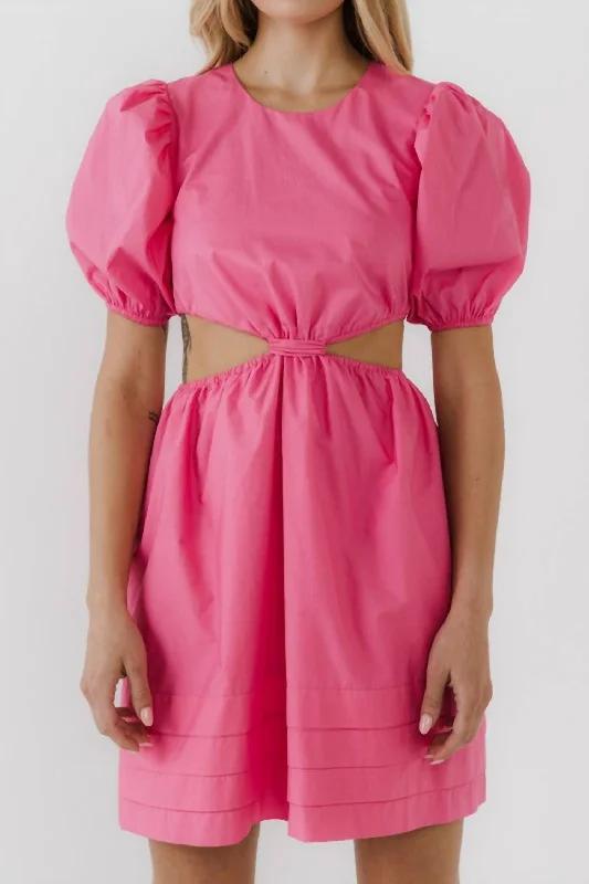 wool dressPleats With Cut-Out Mini Dress In Pink