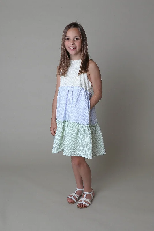 Holiday Sale ruched dressLuli & Me Tiered Mix Dress