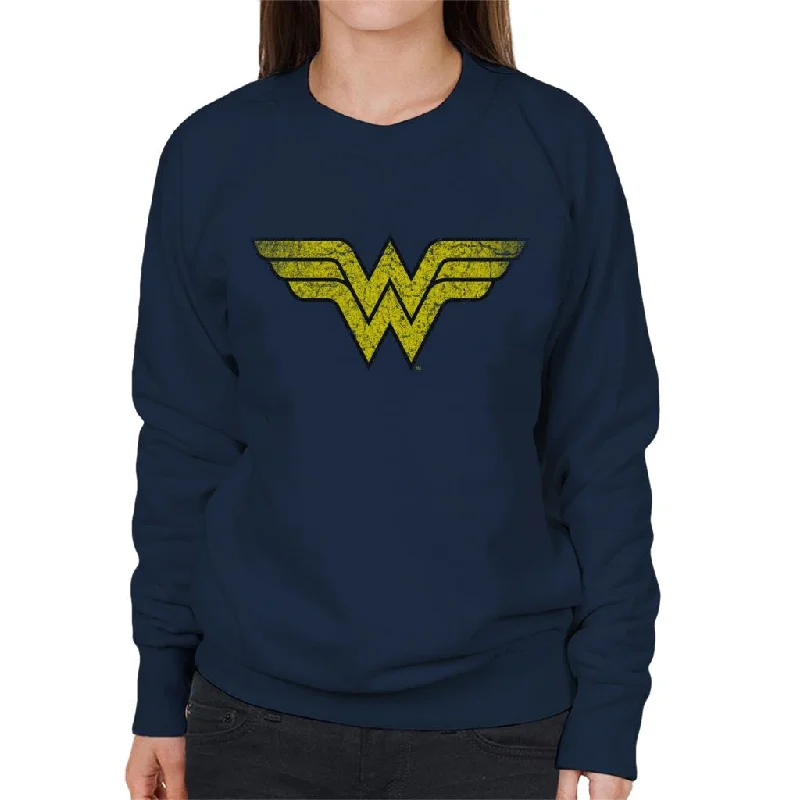 functional sports hoodieWonder Woman Faded Yellow Logo Women's Sweatshirt