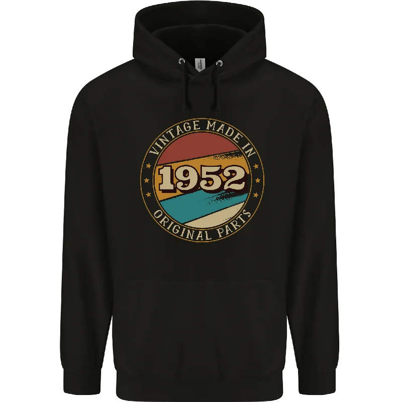 premium zip-up hoodie72nd Birthday  Vintage Made In 1952 Mens 80% Cotton Hoodie