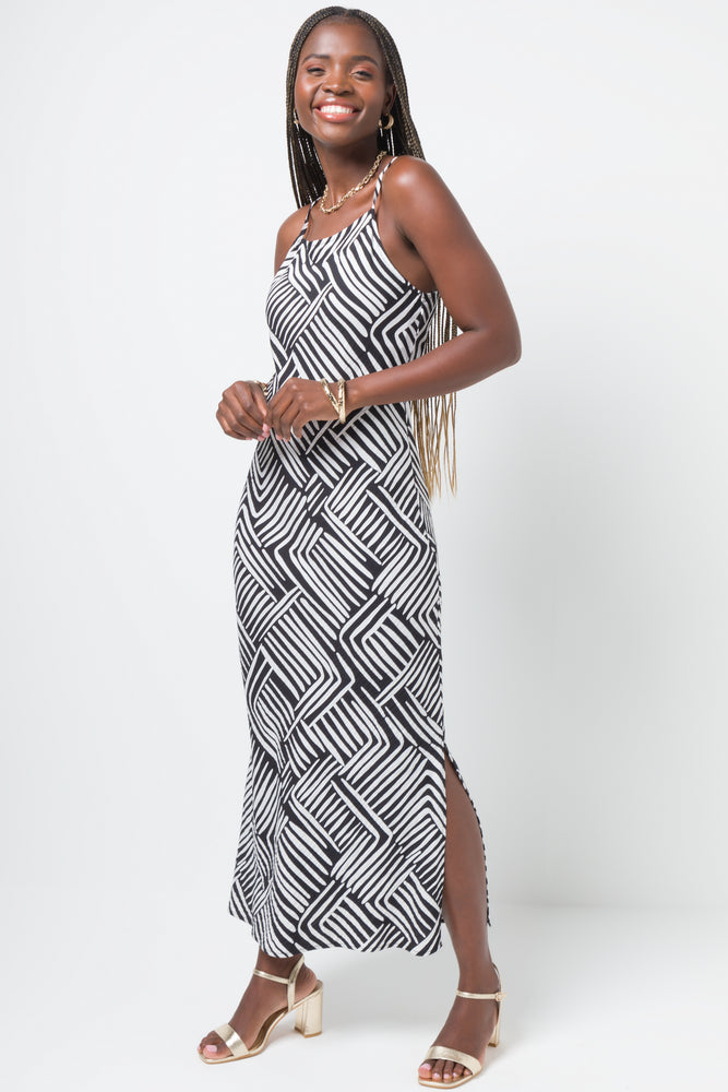 One-DAY Sale structured dressStrappy Column Dress Black