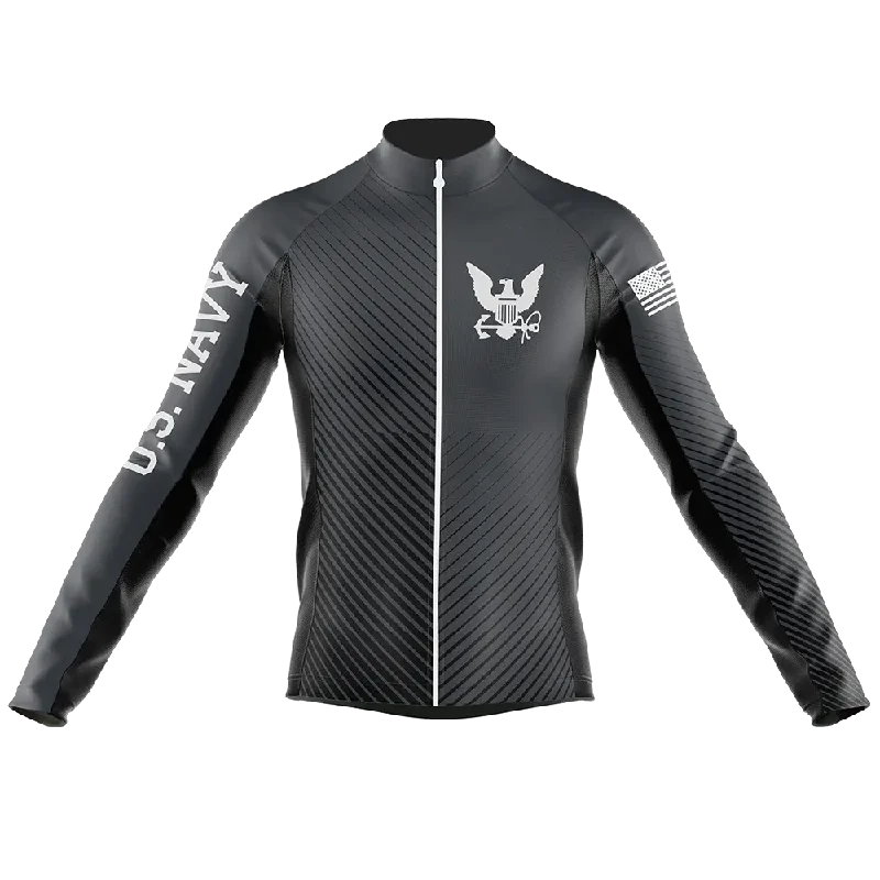 Now or Never loose fit athletic hoodieNavy Long Sleeve Cycling Jersey
