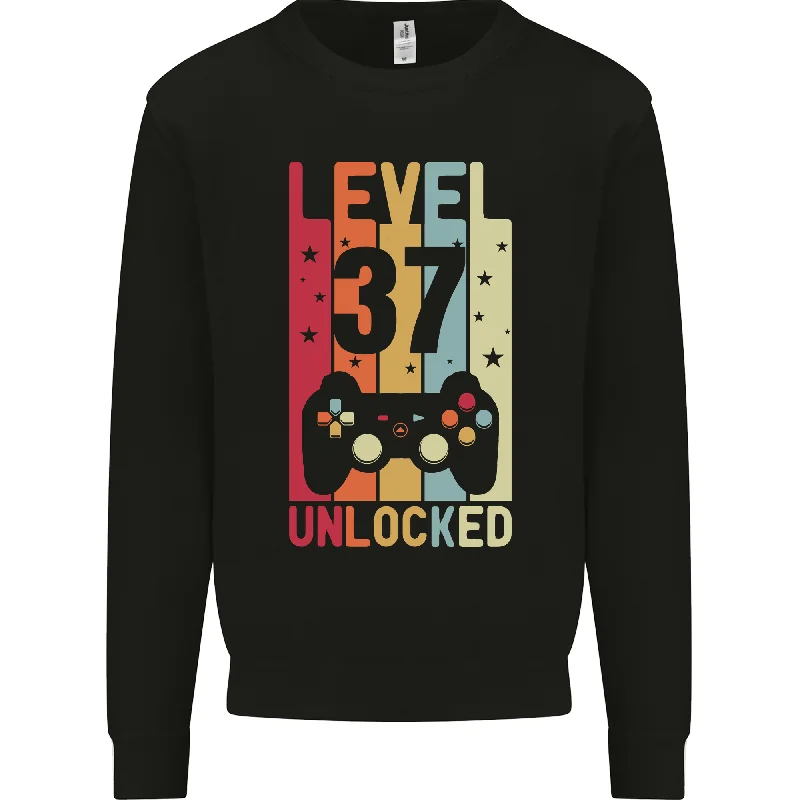 classic gym sweatshirt37th Birthday Level Up Gaming Sweatshirt for Men - 37 Year Old Birthday Gift