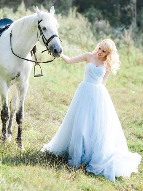 Extra Savings Cheap Wedding Dresses Romantic Sweetheart Floor-length A Line Colored Bridal Gown JKW200
