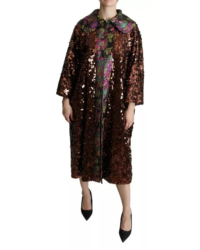 TIME-Limited Offer winter coatDolce & Gabbana  Brown Sequined Coat