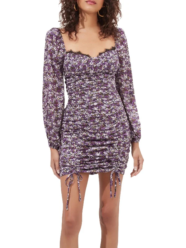 Buy More, Save More relaxed fit dressMardi Womens Floral Print Ruched Mini Dress
