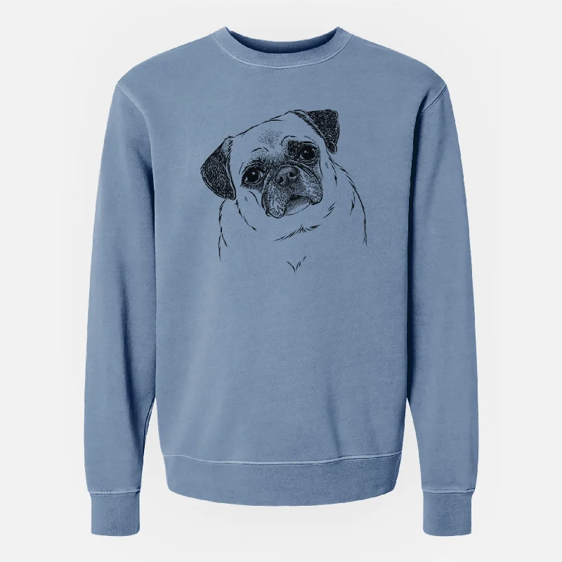 cool workout sweatshirtBare Zoey the Pug - Unisex Pigment Dyed Crew Sweatshirt