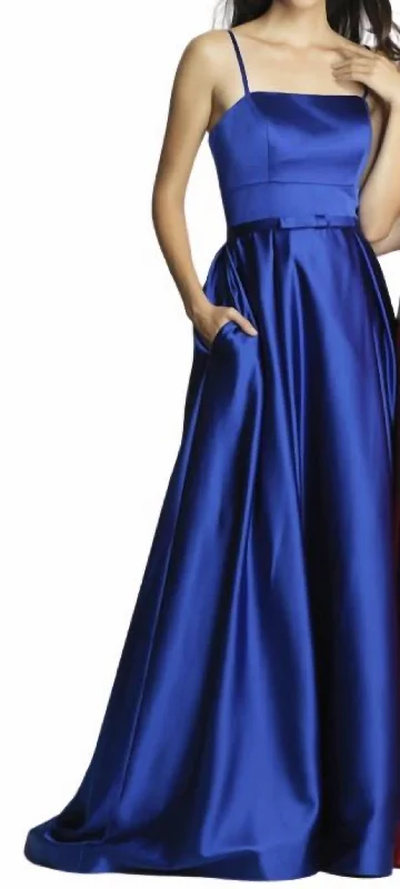 boho-chic dressSatin Ballgown In Sapphire