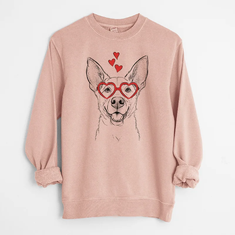 pullover workout hoodieValentine Rumley the Kelpie Mix - Unisex Pigment Dyed Crew Sweatshirt