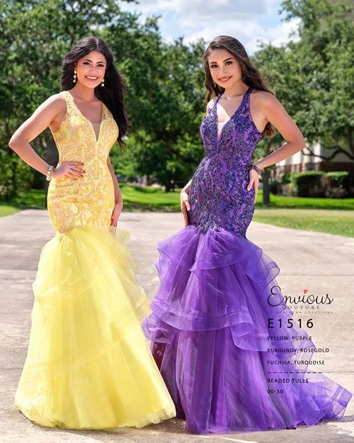 fitted cocktail dressEnvious Couture 1516 Size 8 Sequin Mermaid Tulle Prom Dress Pageant Fit Flare Gown