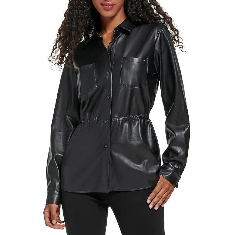 comfortable jacketWomens Faux Leather Lightweight Motorcycle Jacket